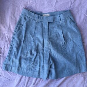 H&M Women's Light Blue Linen Shorts